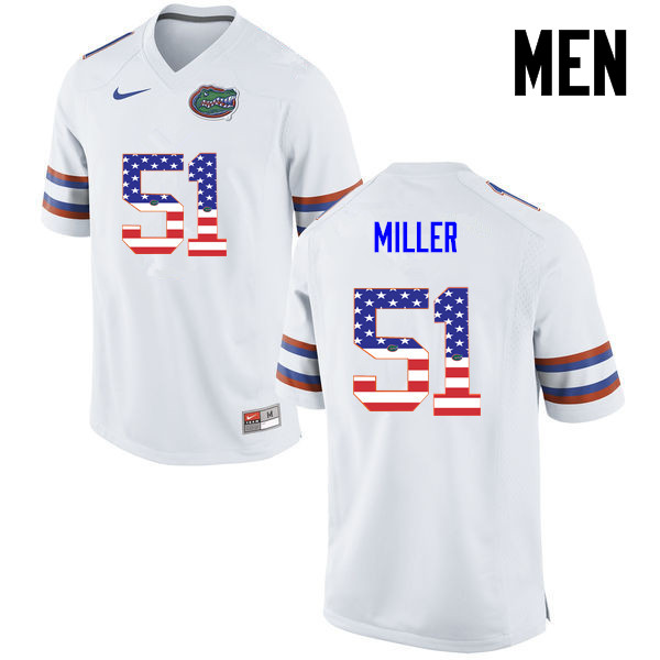 Men Florida Gators #51 Ventrell Miller College Football USA Flag Fashion Jerseys-White